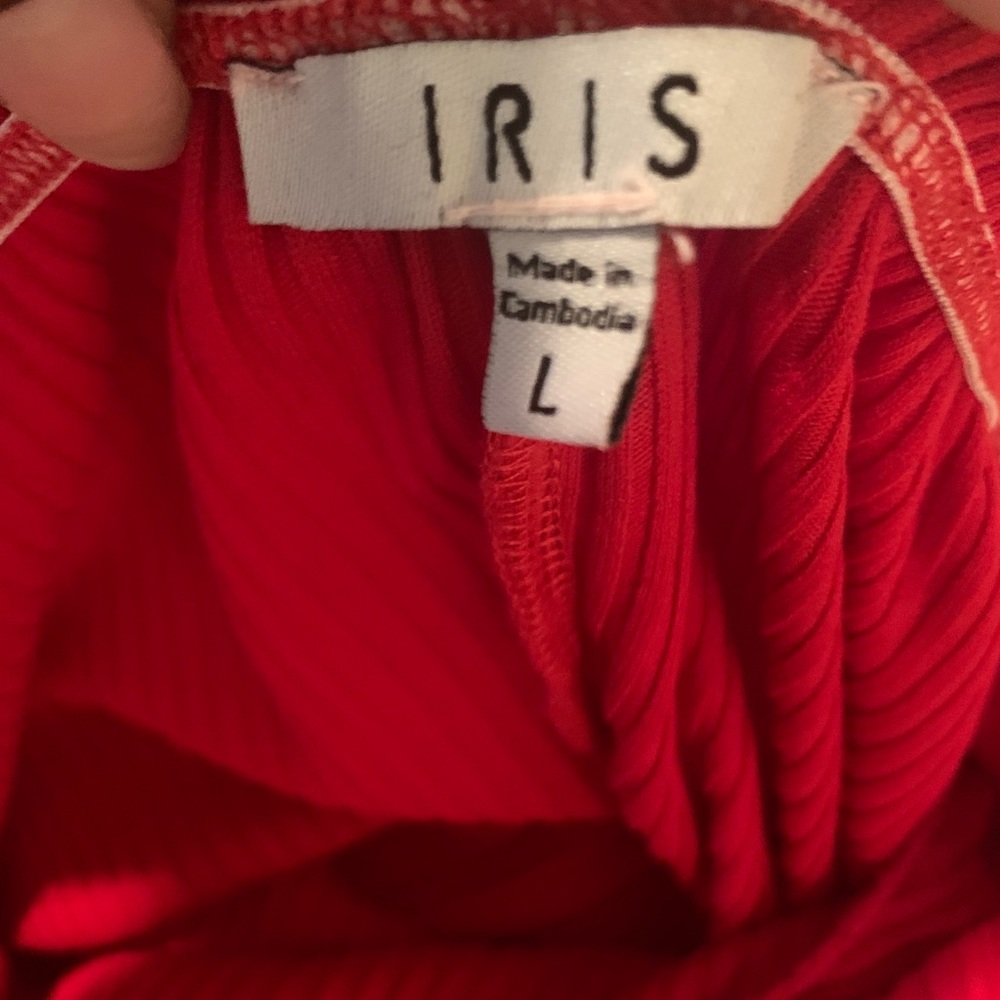 Red Ribbed Bodycon Dress - Picture 4 of 5